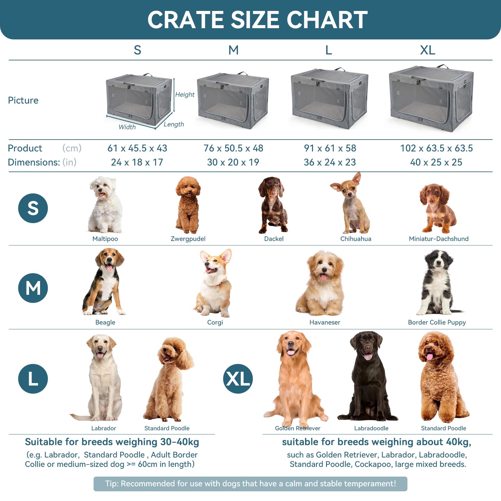 Petsfit trasportino morbido per cani, design strutturale regolabile, Cuccia per cani pieghevole, con tappetino spesso per interno e esterno,Grigio, 100x64x63CM