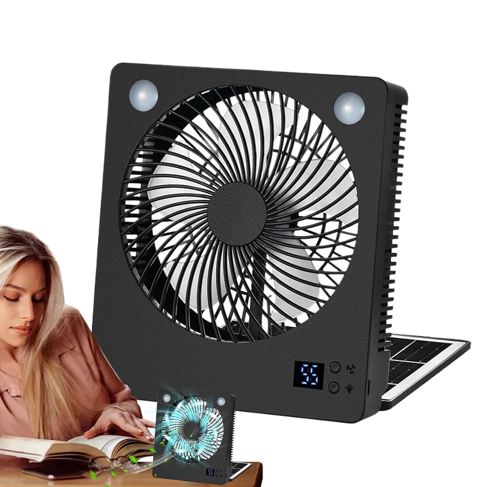 Ventilateur de refroidissement à énergie solaire portable pliable de survie