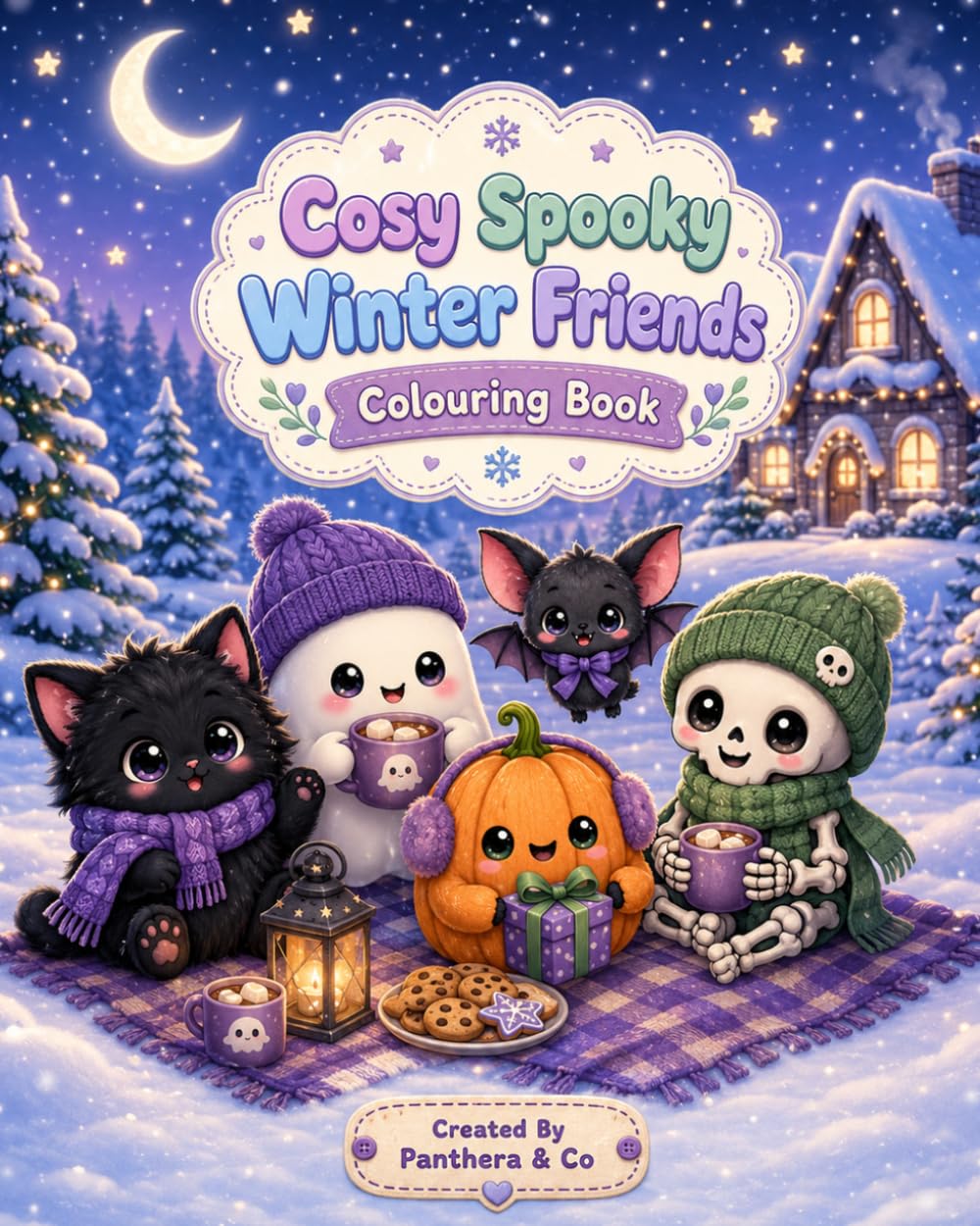 Cosy Spooky Winter Friends Colouring Book: 50 Adorable Kawaii Halloween Scenes Filled with Friendship, Magic, and Cozy Moments (Cosy Colouring Books)