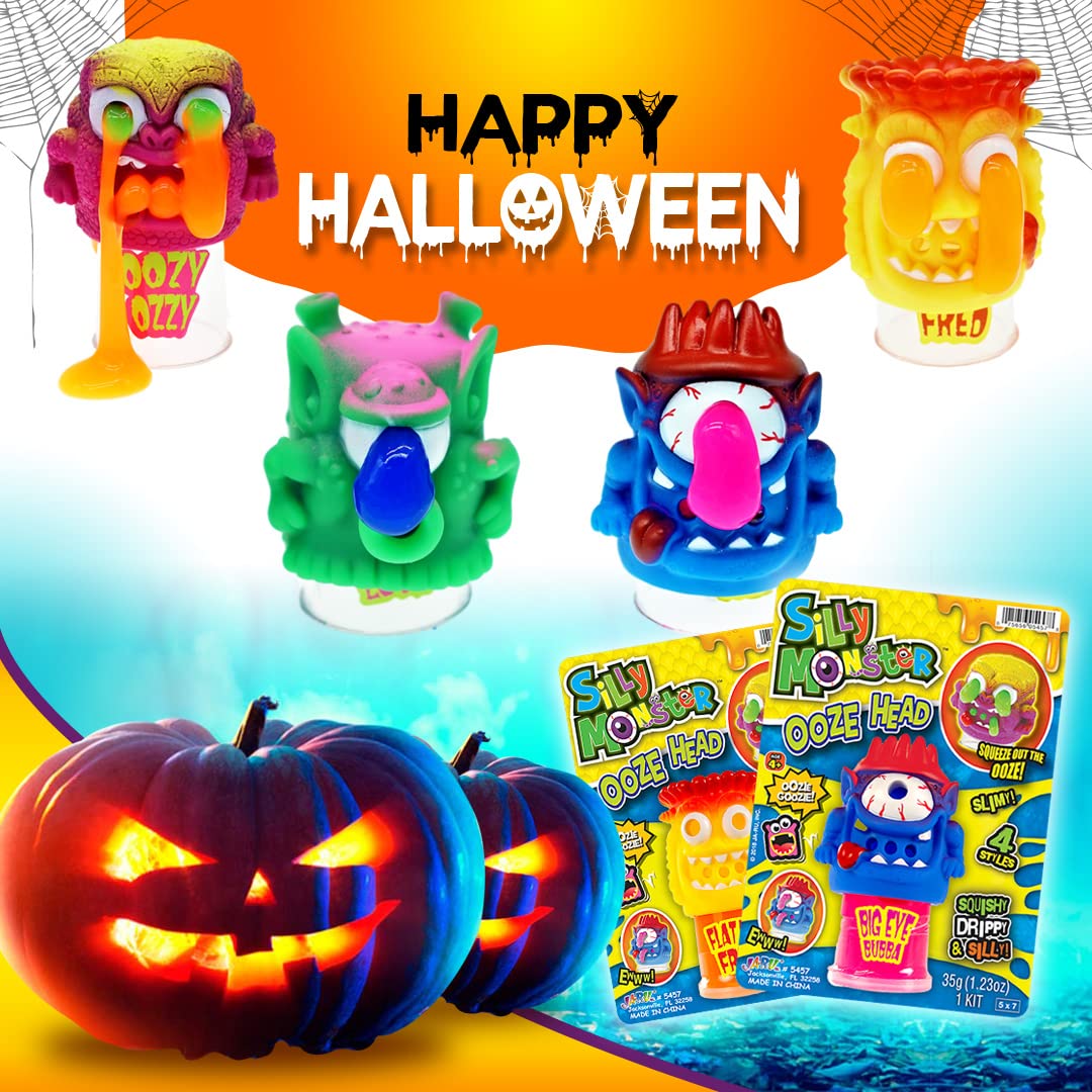 JA-RU Silly Monster Ooze Head Slime Puking Toys (4 Assorted