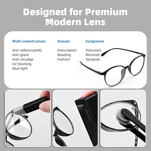 Miniatura 4 de Kit de limpiador de gafas para limpiar gafas, limpiador de lentes de ojos 5 en 1, estuche de herramientas más limpio+spray limpiador de niebla