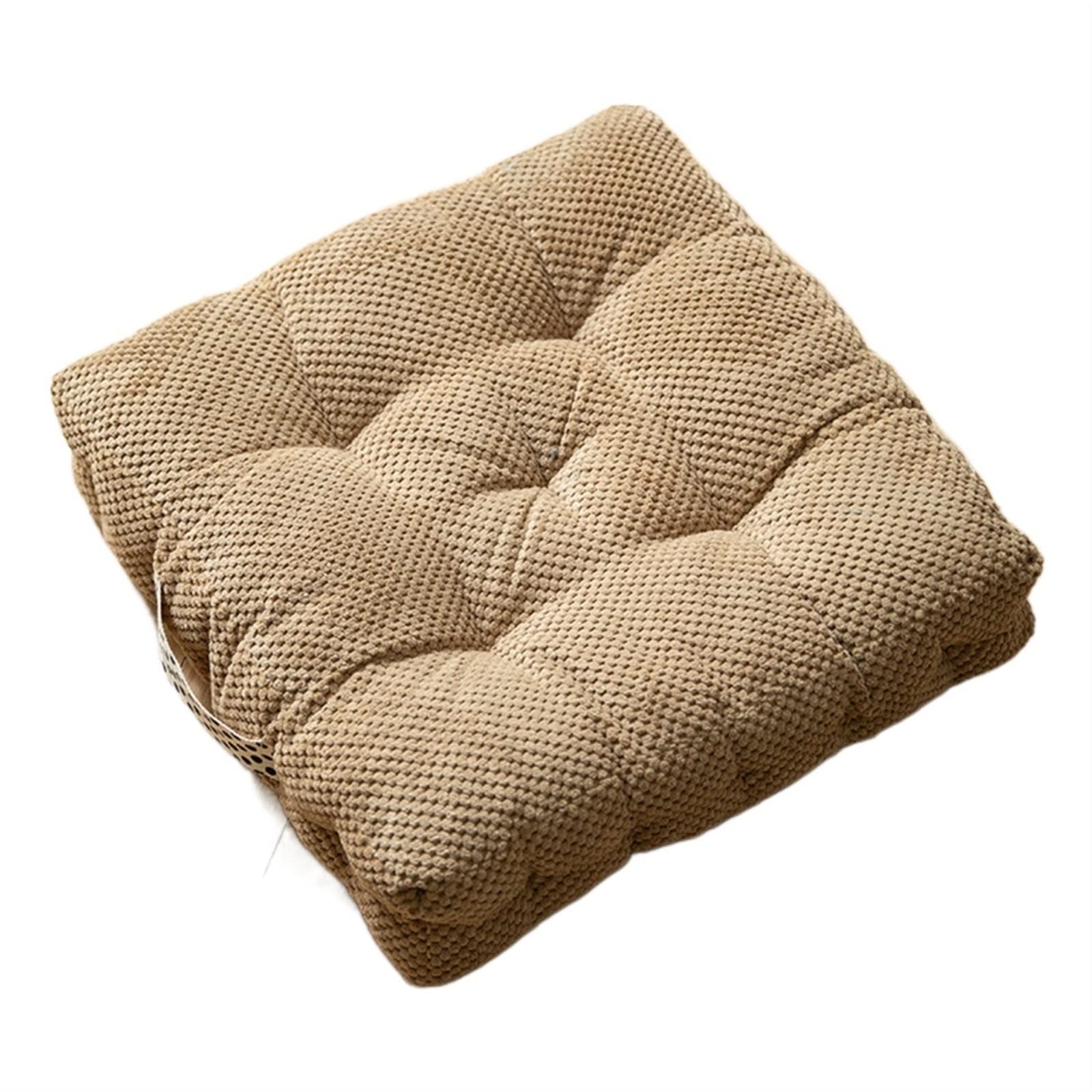 JINGYAN Chair Pads Square Cushion Tatami Corn Velvet Kitchen Chair Bow Window Home(Dots grey)