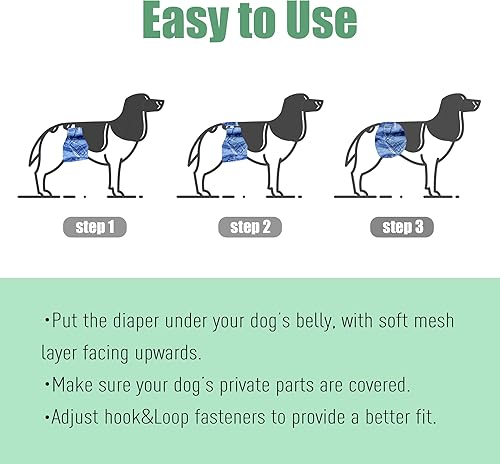 Miniatura 8 de wegreeco Banda para el vientre lavable para perro macho, color carbón, paquete mediano con jeans, talla M