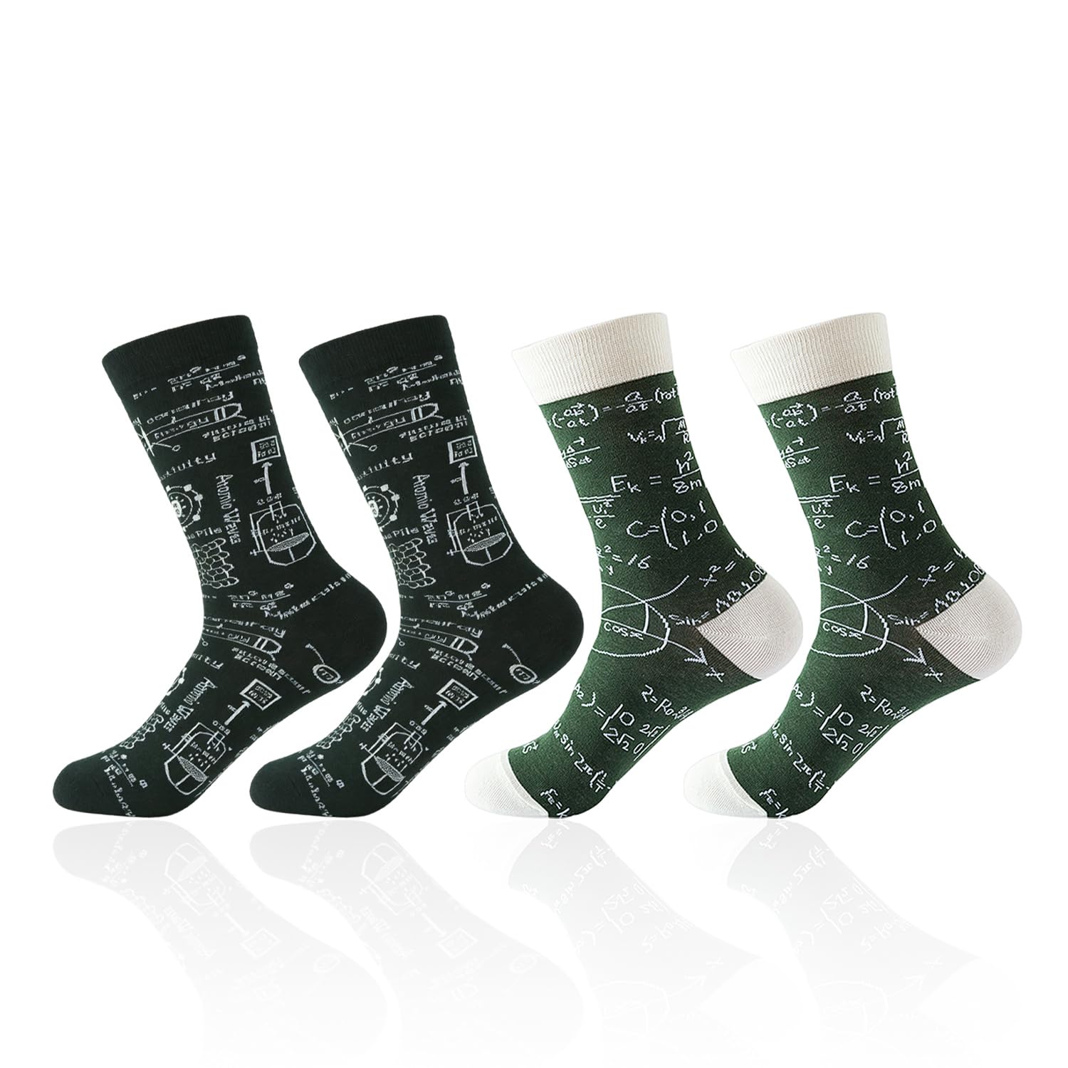2 Pares De Calcetines De Tubo Con Patrón De Fórmula De Física Y Matemáticas, Estilo Universitario Divertido, Regalos Para Estudiantes De Ciencias, Personalizados Para Usar Con Accesorios.