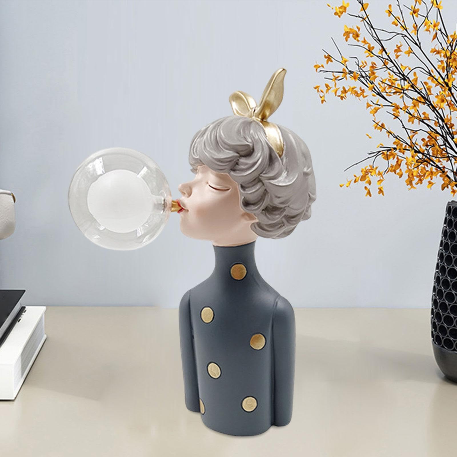 TISHITA Lámpara de Noche Infantil de Resina Luz Decorativa para Burbuja Figura Femenina Lámpara Adecuada para Niños Sala Hogar Rincones, Estilo C