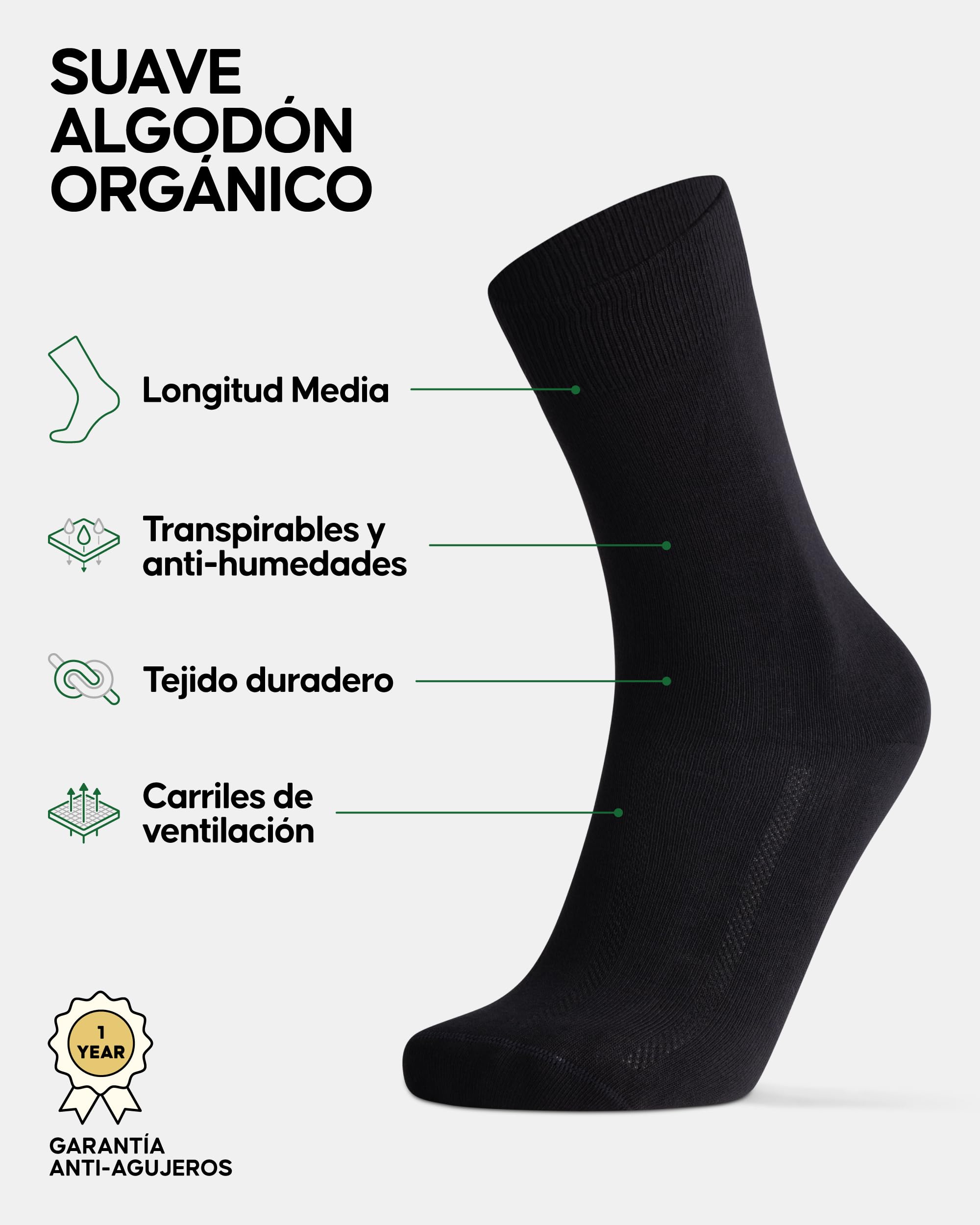 DANISH ENDURANCE Calcetines de Algodón Orgánico, Suaves, Transpirables, Hombre y Mujer, 3 Pack