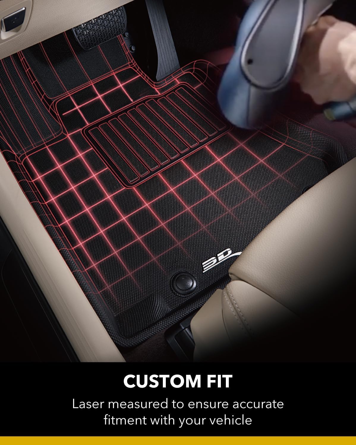 3D MAXpider Custom Fit Kagu Floor Mat Black Compatible with Tesla Model Y Juniper 2026 - Full Set — view 5