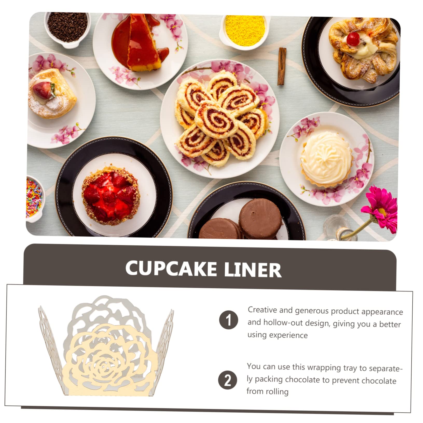 Abaodam 500stücke Schokoladen-Candy Cups Mit Rosenförmigem Design Dekorative Muffin-Wrappers Für Hochzeiten Und Partys Leicht Und Praktisch Für Gastgeschenke Und