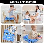 Siège de booster pour la table à manger, KIDUN Coussin d'ajustement de chaise à manger portable, lavable Chaise de booster réglable augmenter le coussin pour les enfants avec boucles de sécurité et non-dérapant - Bleu