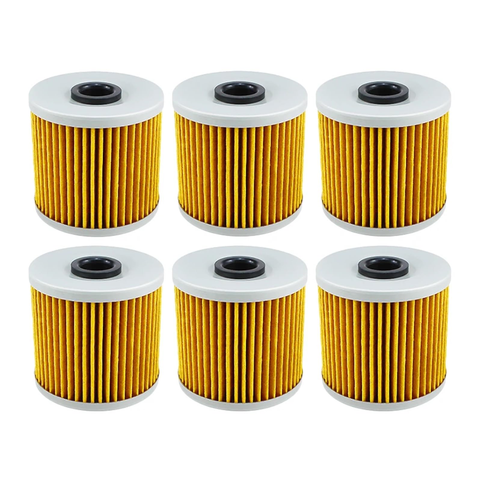 2/4/6pcs Cyleto Motorcycle Oil Filter for KL250 KL600 KL650 Tengai 650 KLR250 KLR600 KLR650 Camo KLR 650 KLX650 KLX650R(6pcs-yellow)