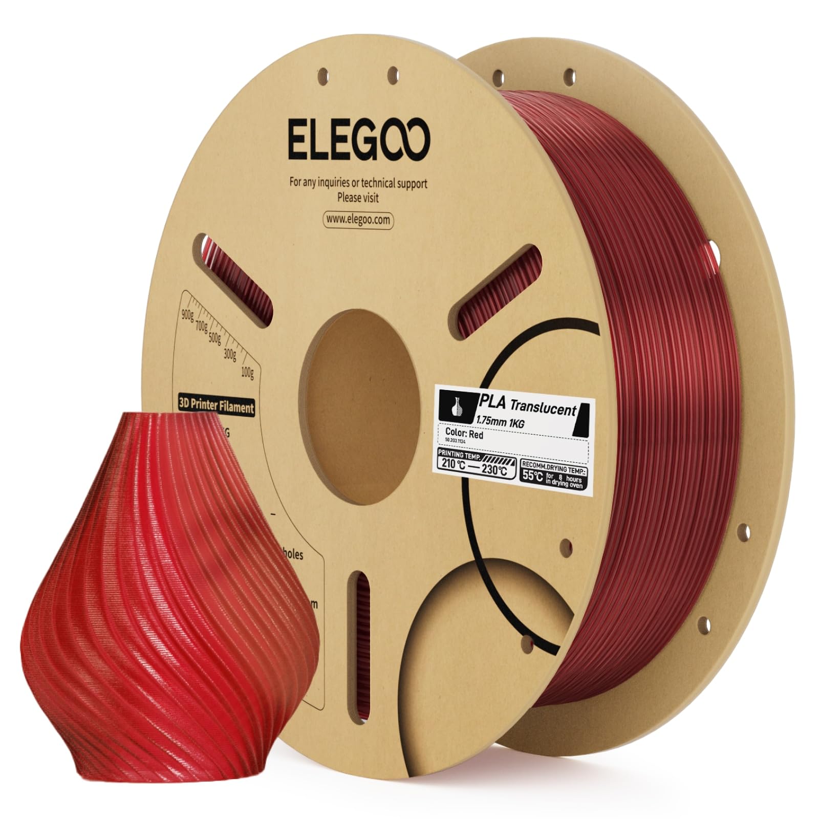 ELEGOO PLA Filament 1.75mm Black - 1KG -20 ELEGOO PLA Filament 1.75mm Black - 1KG -20