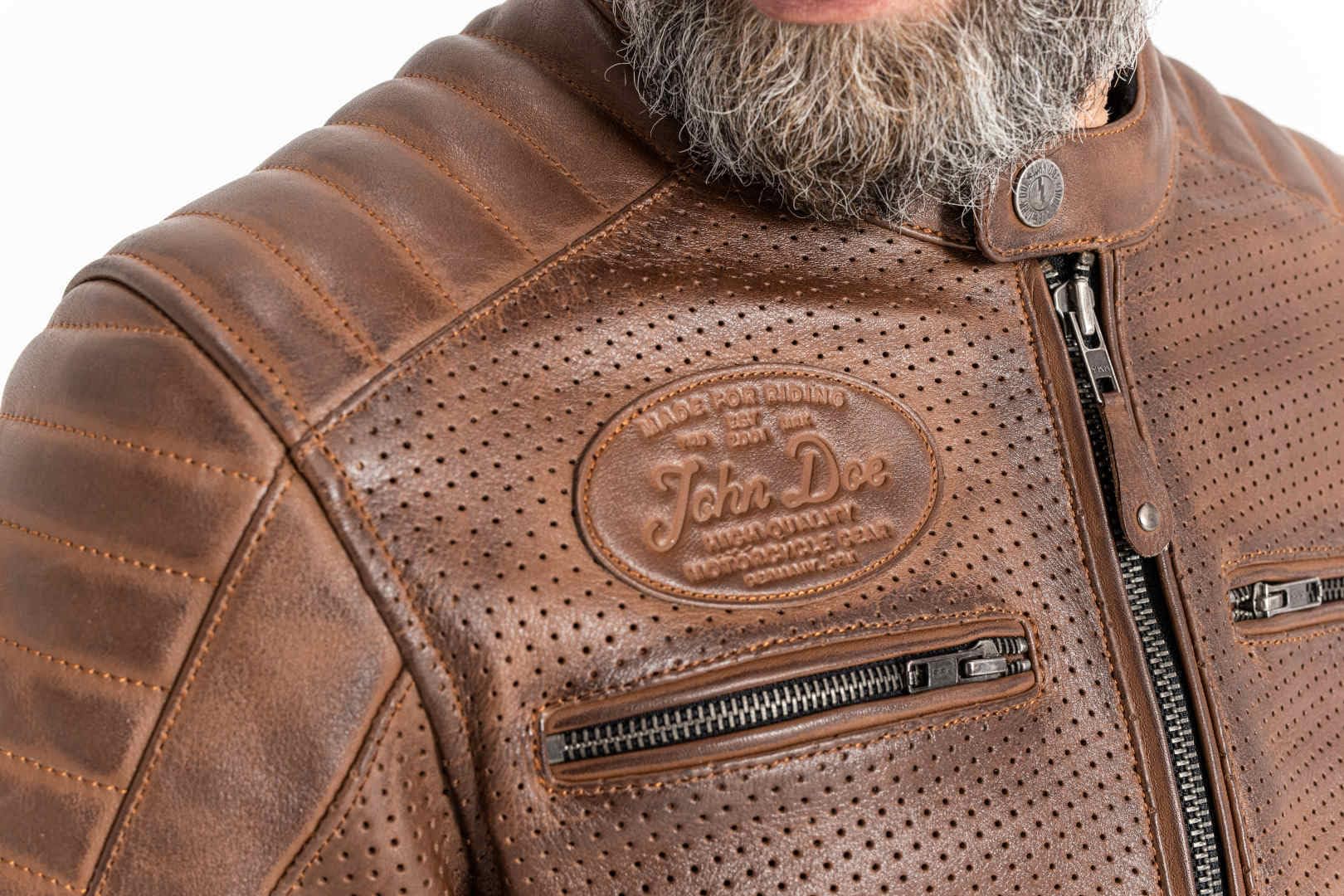 John Doe Giacca in pelle Storm I Giacca da moto I Uomo I Tobacco