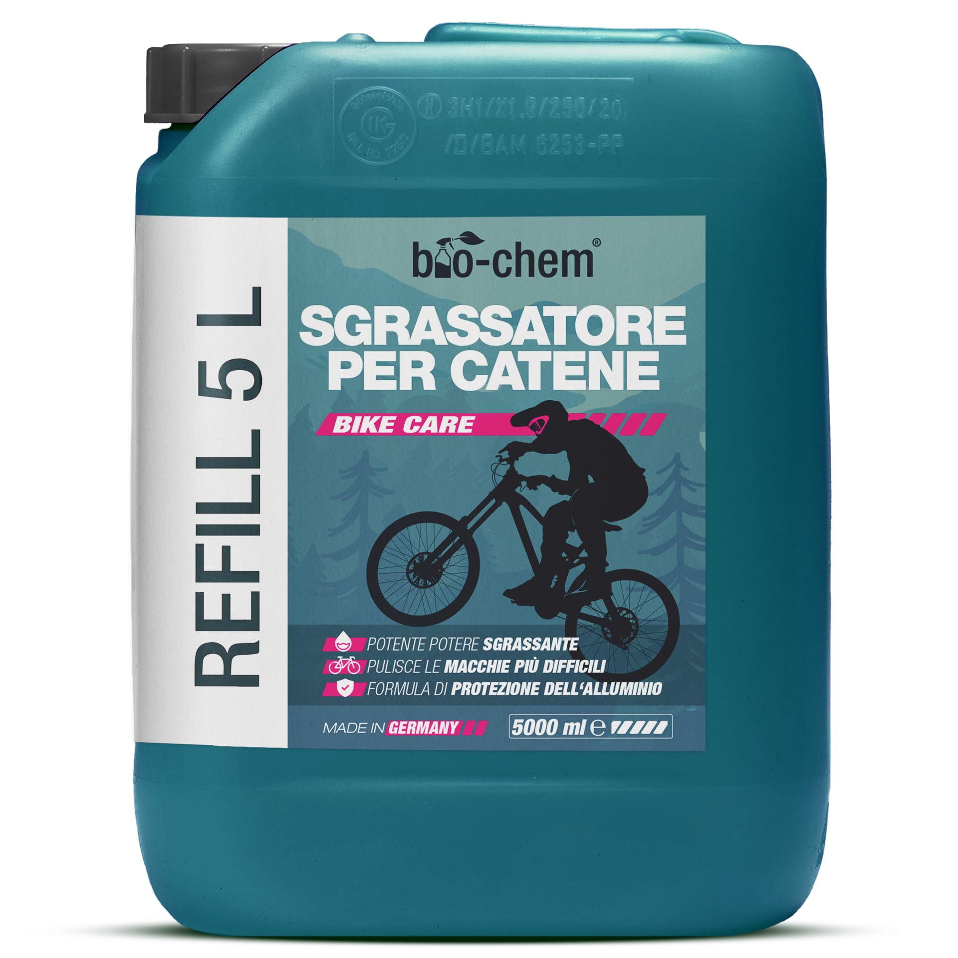 bio-chem Detergente per catena da bicicletta 5L | Sgrassante per catene di bike da strada e MTB - Prodotto ecologico per la pulizia della catena di bici