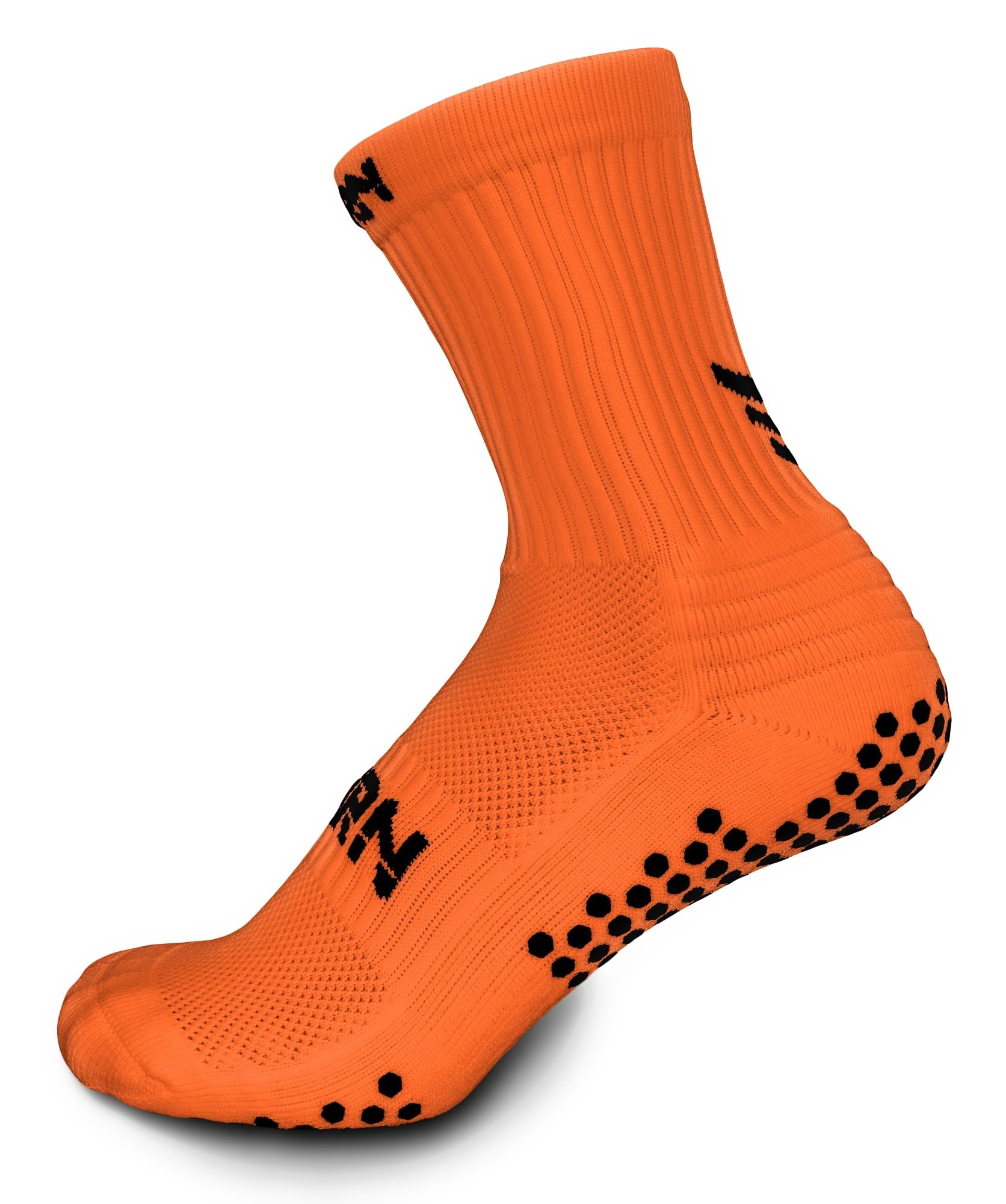Torn Unisex Orange With Black Midcalf Grip Socks Age 3-6