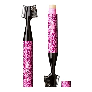 Red by Kiss Hair Brush with Edge Fixer Wax 3 in 1 Edge Control Styler for Womens Styling, Boar Bristle Brush Pocketable Long Lasting Baby Hair Control Strong Hold, Sweet Peach
