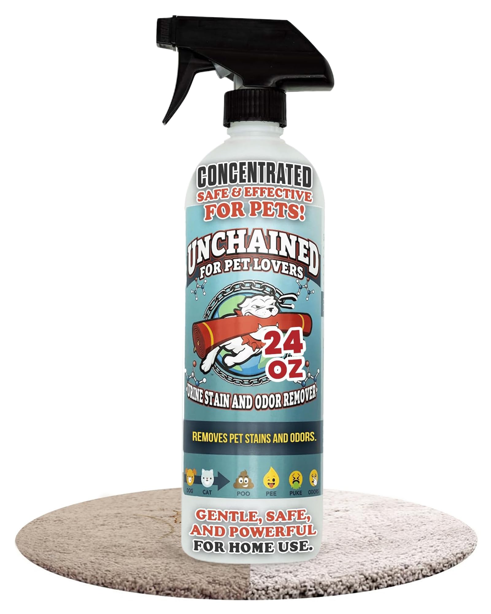 Truck Mount Forums Unchained Pet Urine Stain & Odor Remover Spray – Oxygen-Based Cleaner, Professional Strength for Carpets, Concrete, Furniture,