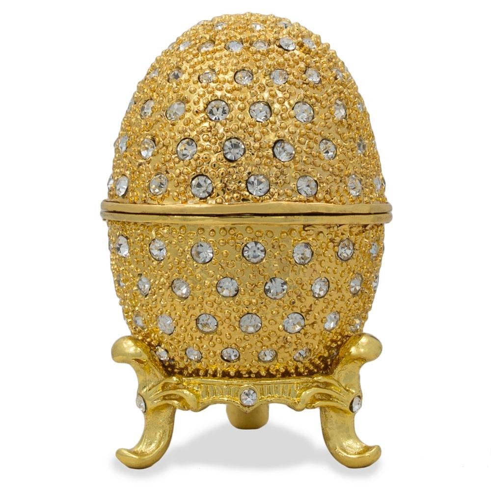 BestPysanky 200 Crystals Gold Enamel Royal Inspired Easter Egg 2.5 Inches