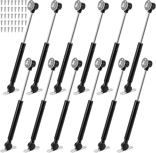 12 soportes de gas para gabinetes de 100 N/25 libras, soporte de gas de cierre suave de 10 pulgadas, bisagra de gabinete de soporte hidráulico para
