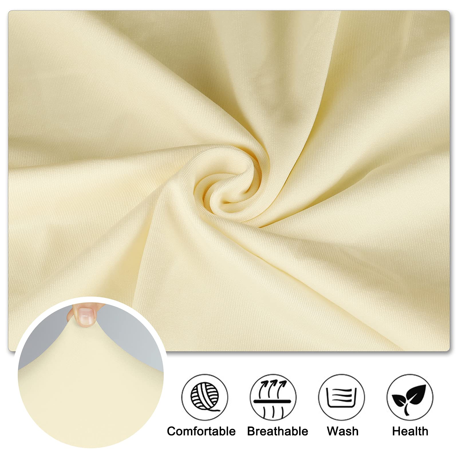 Funda de silla de espalda alta de tamaño XL, elástica, para comedor, boda, fiesta, banquete, decoración del hogar, crema, 6 piezas