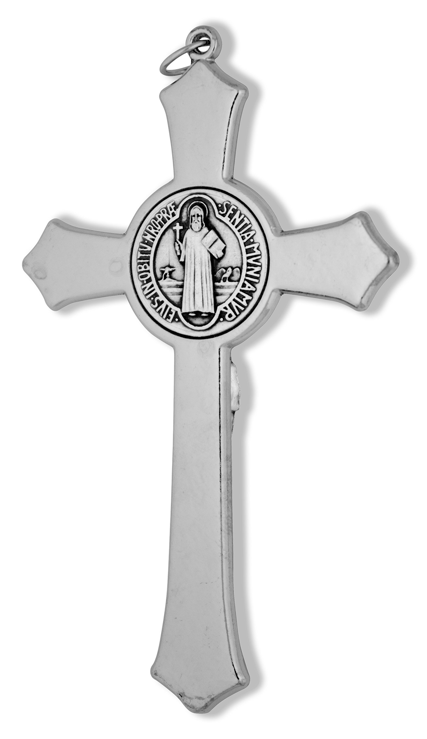 Large Saint Benedict Pectoral Cross with Colored Enamel (Black)