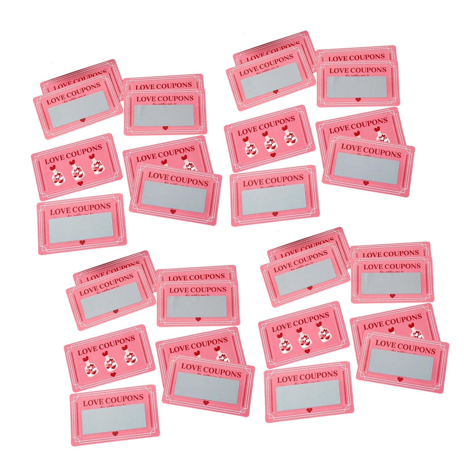 sodeber Of 100 Heart Themed Discovery Cards Valentine ' s Day Scratch for Surprise Gifts Romantics Reward Tickets Handwritten Lover