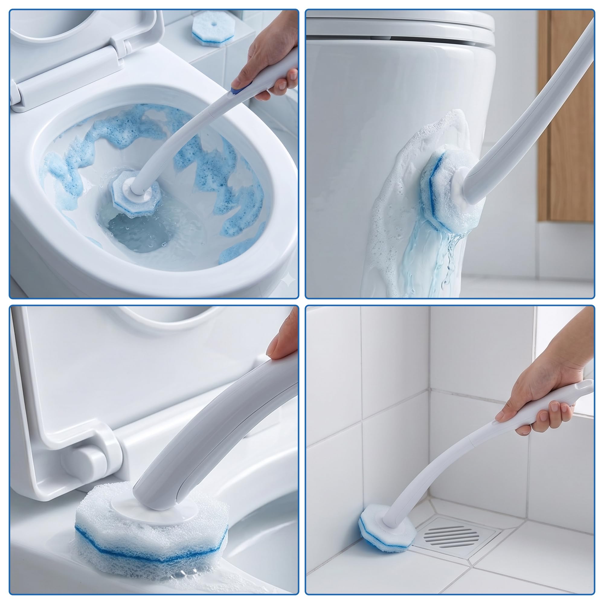 55 cuscinetti di ricambio per WC compatibili con Clorox Wand, schiuma