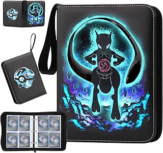 Case Binder with Sleeves,Trading Card Binder Holds Up to 400 Cards with 50 Premium 4-Pocket Collector Portable Page, Binder Album with Zipper Carrying Case for Boys Girls Adults to Collect Game Cards