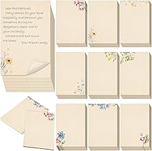 Spiareal 100 Pcs Blank Note Cards 4 x 6 in Blank Decorative Notecards Index Cards Bulk Thank Greeting Notecards for DIY School Office Wedding Baby Shower(Kraft Paper,4 x 6 in,Floral)