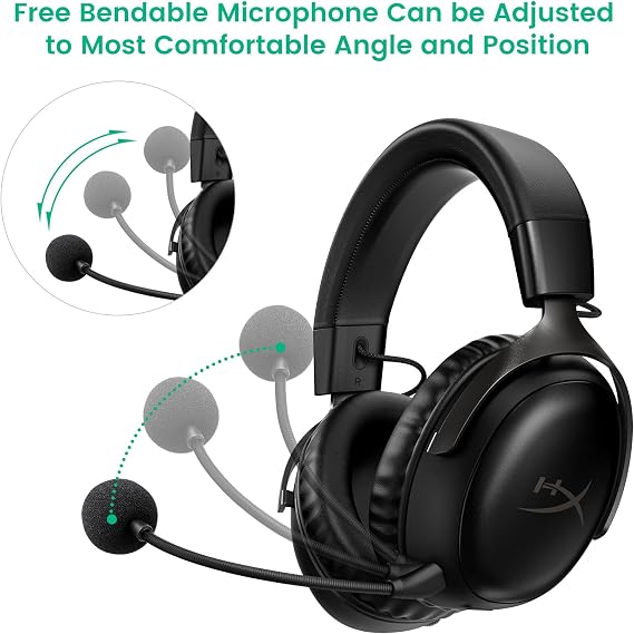 Mic Replacement for HyperX Cloud III/Cloud 3 Wired Wireless Gaming Headset, 3.5mm Detachable Noise Cancelling Microphone Boom for PC, Xbox One, PS4, PS5