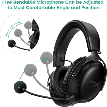 Mic Replacement for HyperX Cloud III/Cloud 3 Wired Wireless Gaming Headset, 3.5mm Detachable Noise Cancelling Microphone Boom for PC, Xbox One, PS4, PS5