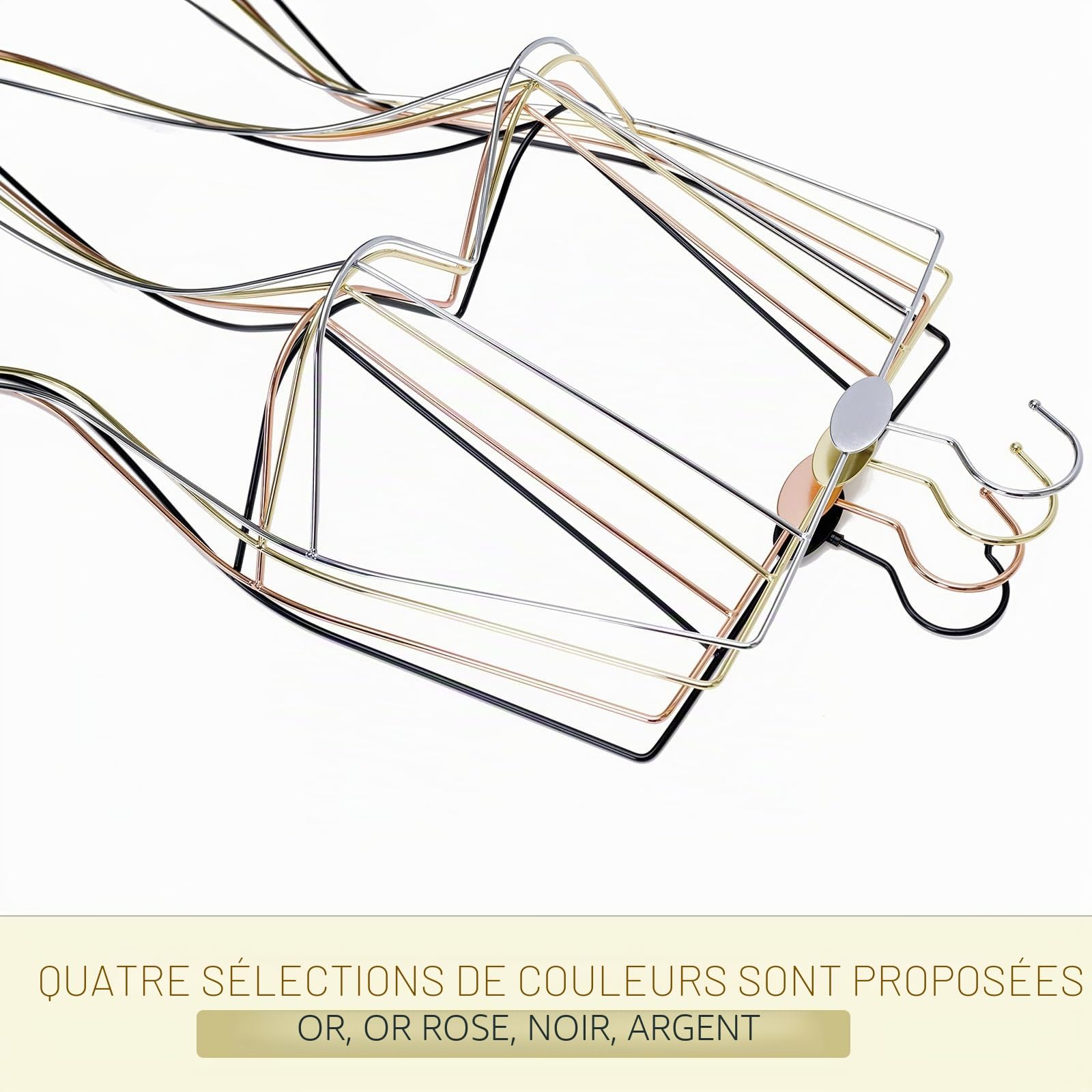 Lot de 10 cintres pour Maillots de Bain - Forme 3D - pour Lingerie (dorés)