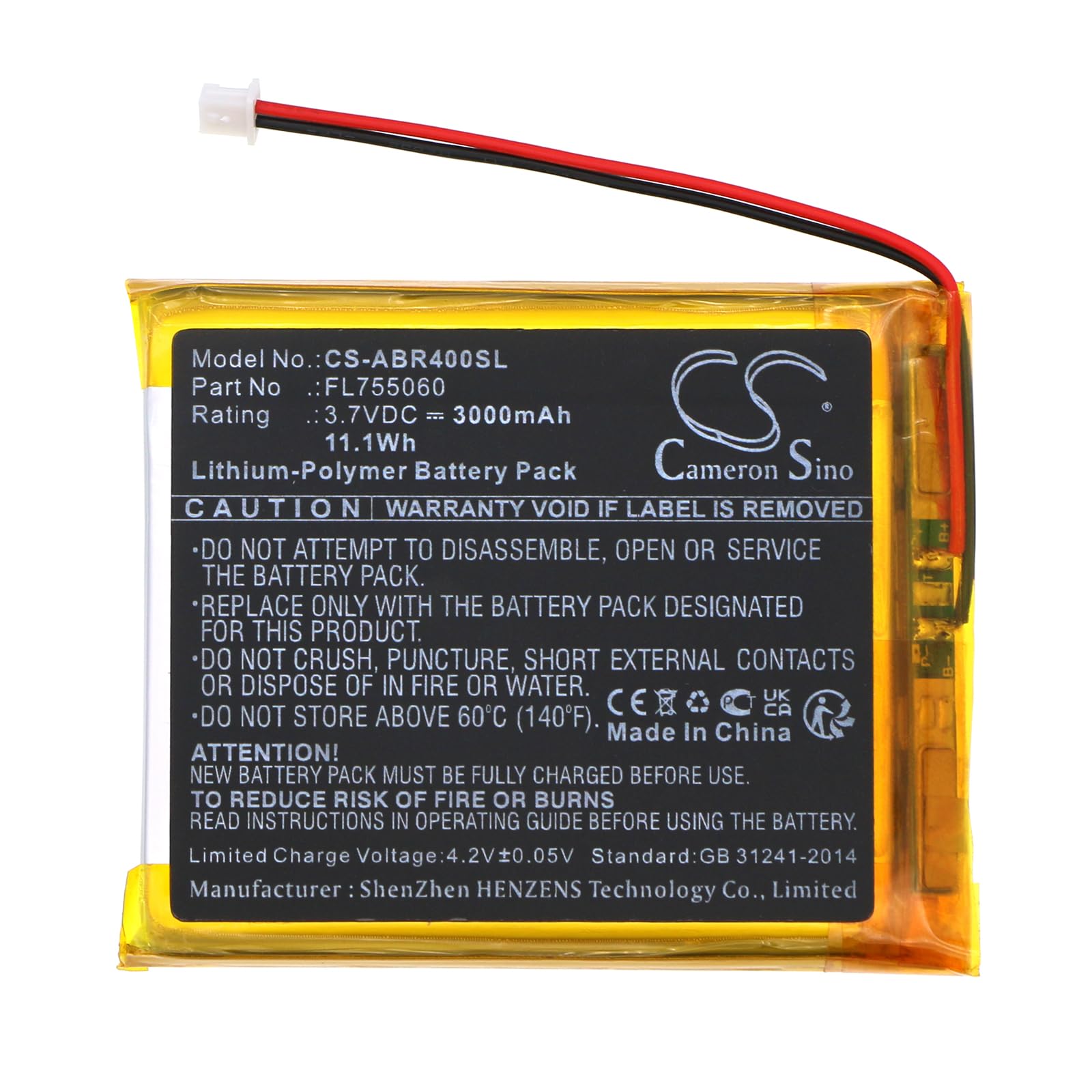 TECHTEK Bateria 3000mAh kompatybilny z [Anbernic] RG40XX, RG40XXH zastępuje FL755060 FBA