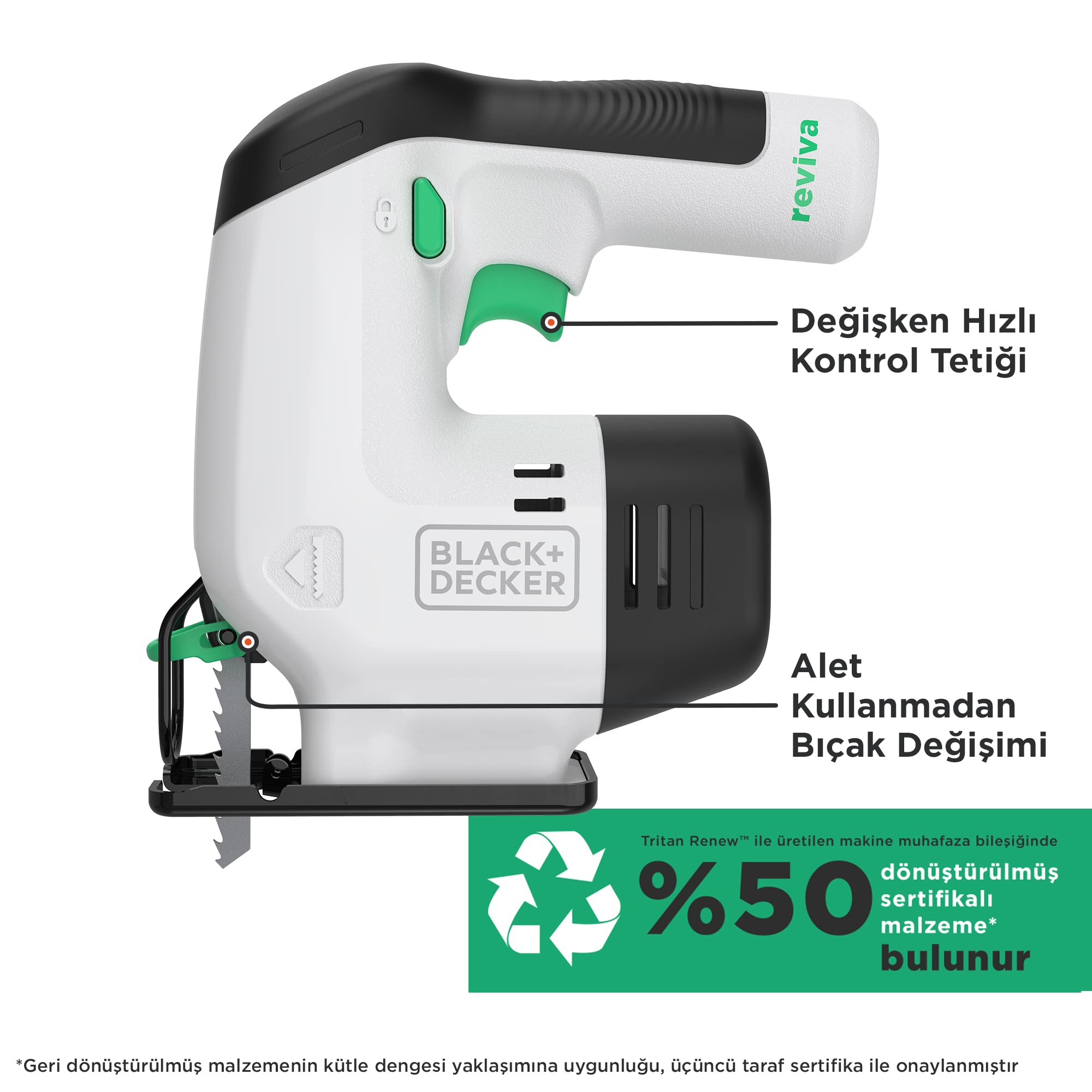Black + Decker Reviva 12V Şarlı Dekupaj Testere Makinesi