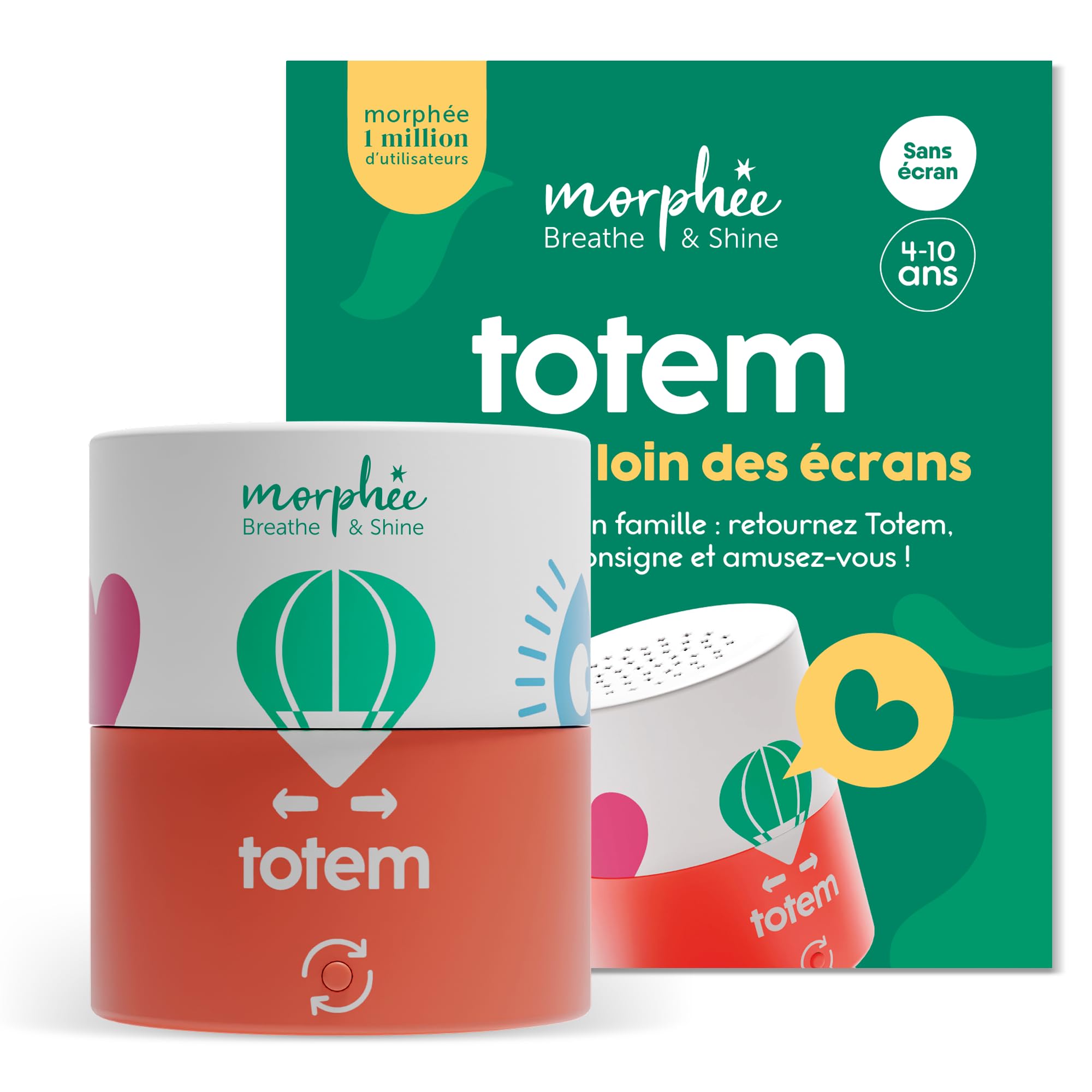 Morphée Totem - Jeux éducatifs Audio - Développe la créativité - Dès 4 Ans | 160 jeux audio répartis en 4 thèmes : concentration, créativité, gratitude, voyage - Dès 2 joueurs - 4 à 10 ans - Sans écran