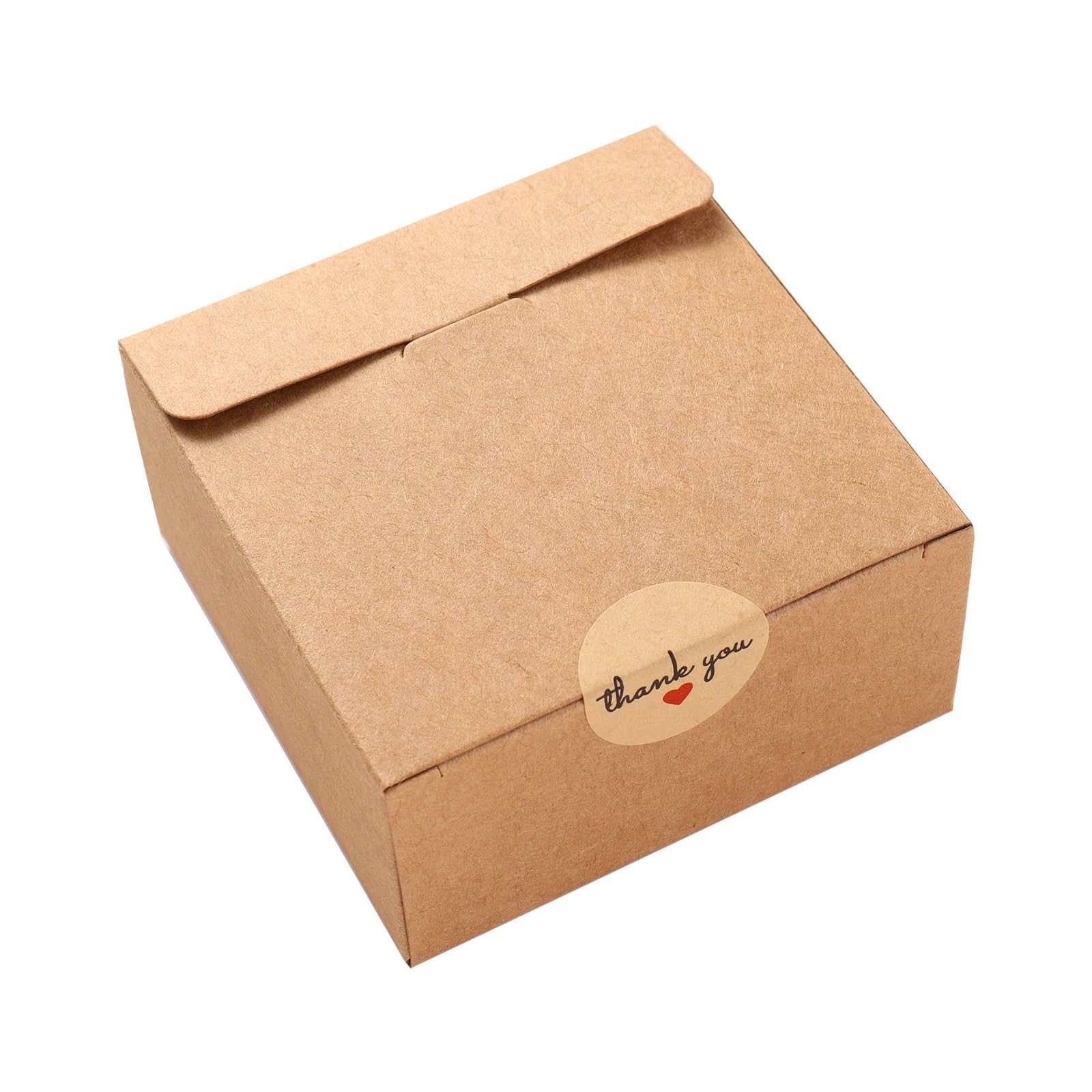 Scatole regalo Kraft Scatole quadrate di carta Kraft da 30 pezzi/set Scatole regalo da viaggio in carta Bomboniere for matrimoni, compleanni, Natale, con adesivi di ringraziamento