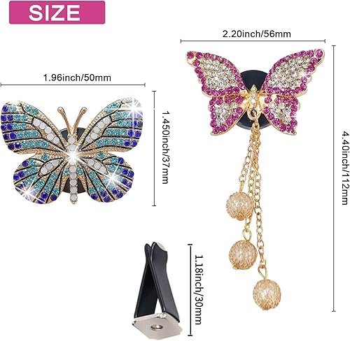 Miniatura 7 de Clips de ventilación con diseño de mariposa brillante, 4 piezas de ambientadores de aire para automóvil, clips de ventilación para difusor de