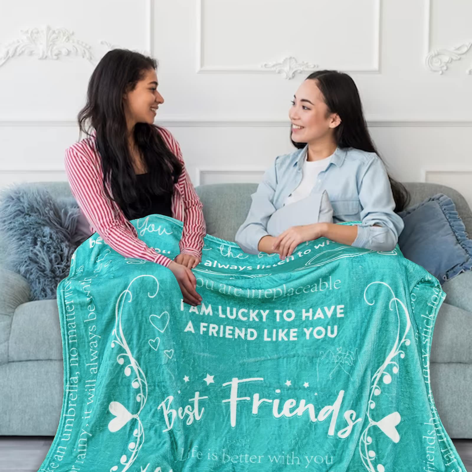 Coperta per migliore amica, regalo di compleanno per donne, amiche, regali di amicizia per migliore amica, sorella, migliore amica, amica, 127 x 152 cm, coperta per amiche