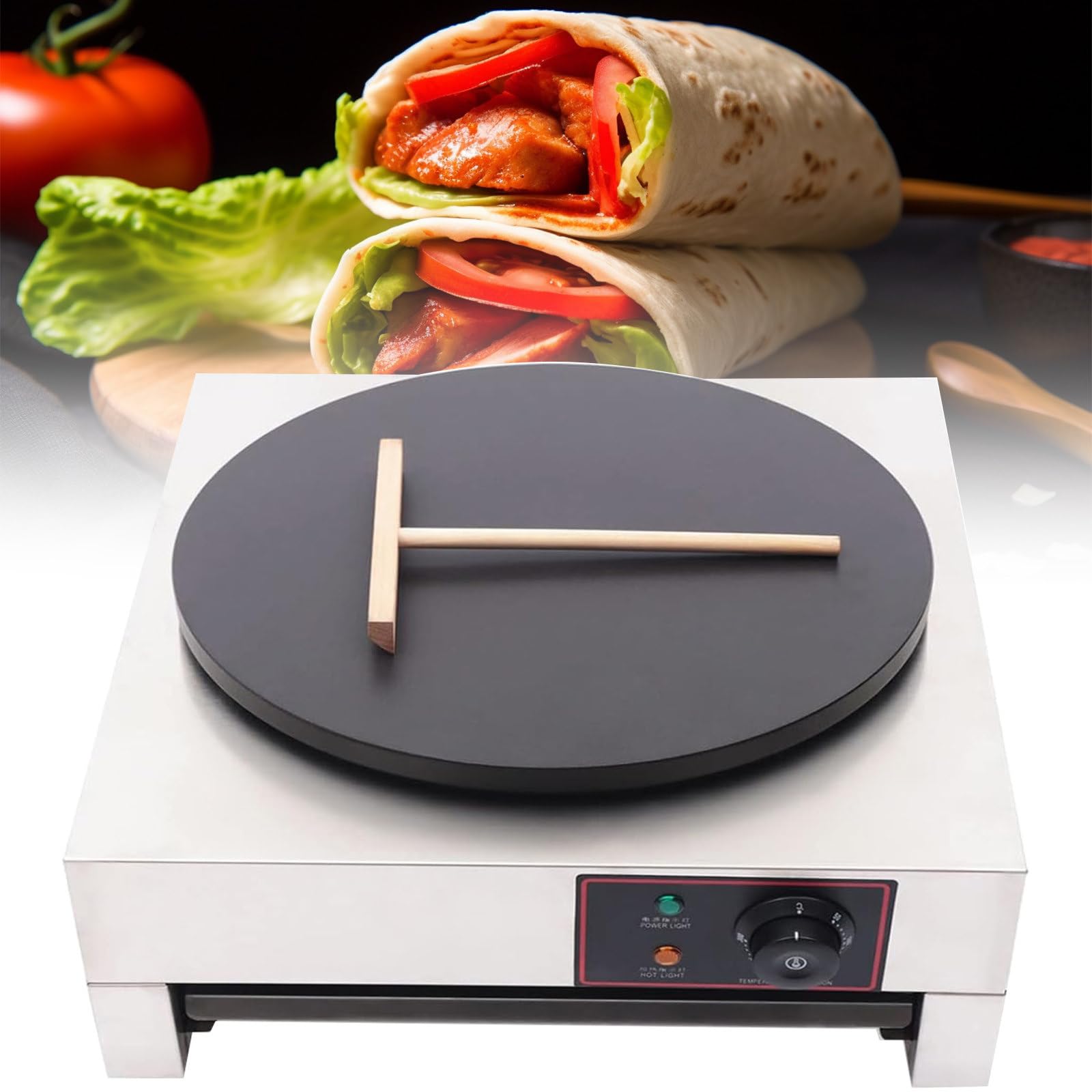 GTHTUHFD Electric Non-Stick Pancake Pan, Commercial Pancake Maker, 50-300℃ Heating Plate Pancake, Suitable For Eggs, Pancakes, Omelets And Quesadillas