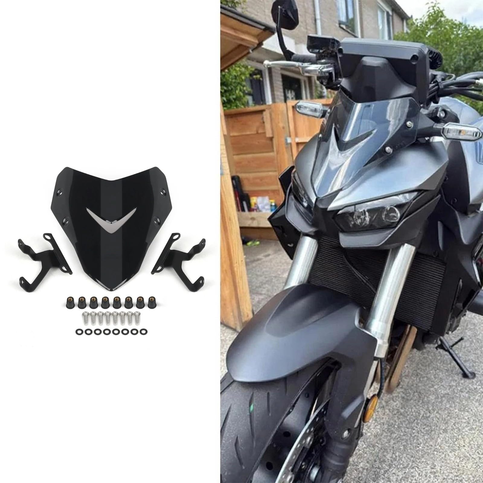 Zestaw ulepszeń przedniej szyby motocyklowej Dokładność Dopasowanie Wymagane wiercenie Obejmuje sprzęt montażowy ABS Poliakrylan Motocykla Szyba przednia