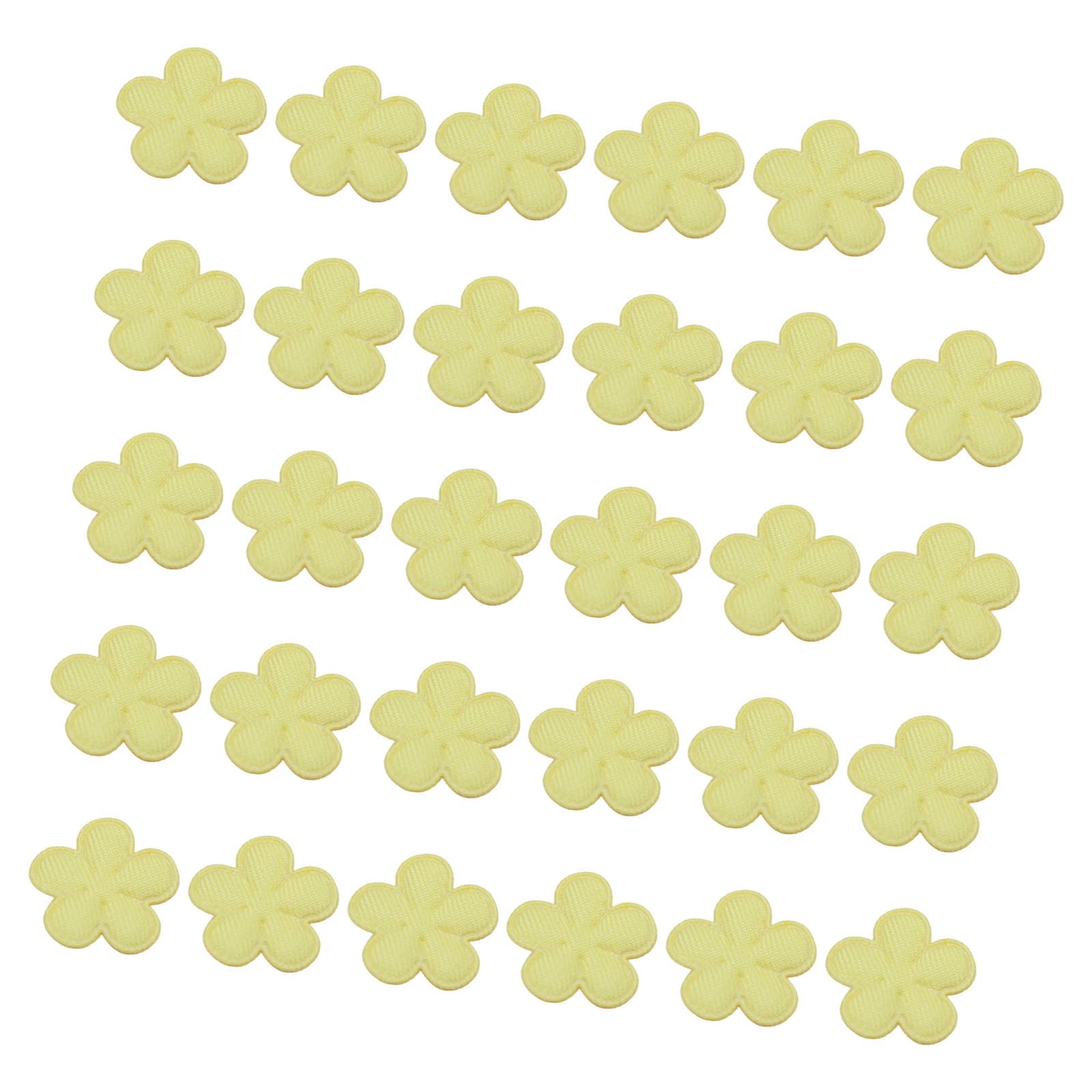 Hsyzygian 30Pcs Assorted Color Fabric Flower Appliques 2CM Cloth Flower Charm for Costume Decoration Sewing Embellishment Garment Decoration