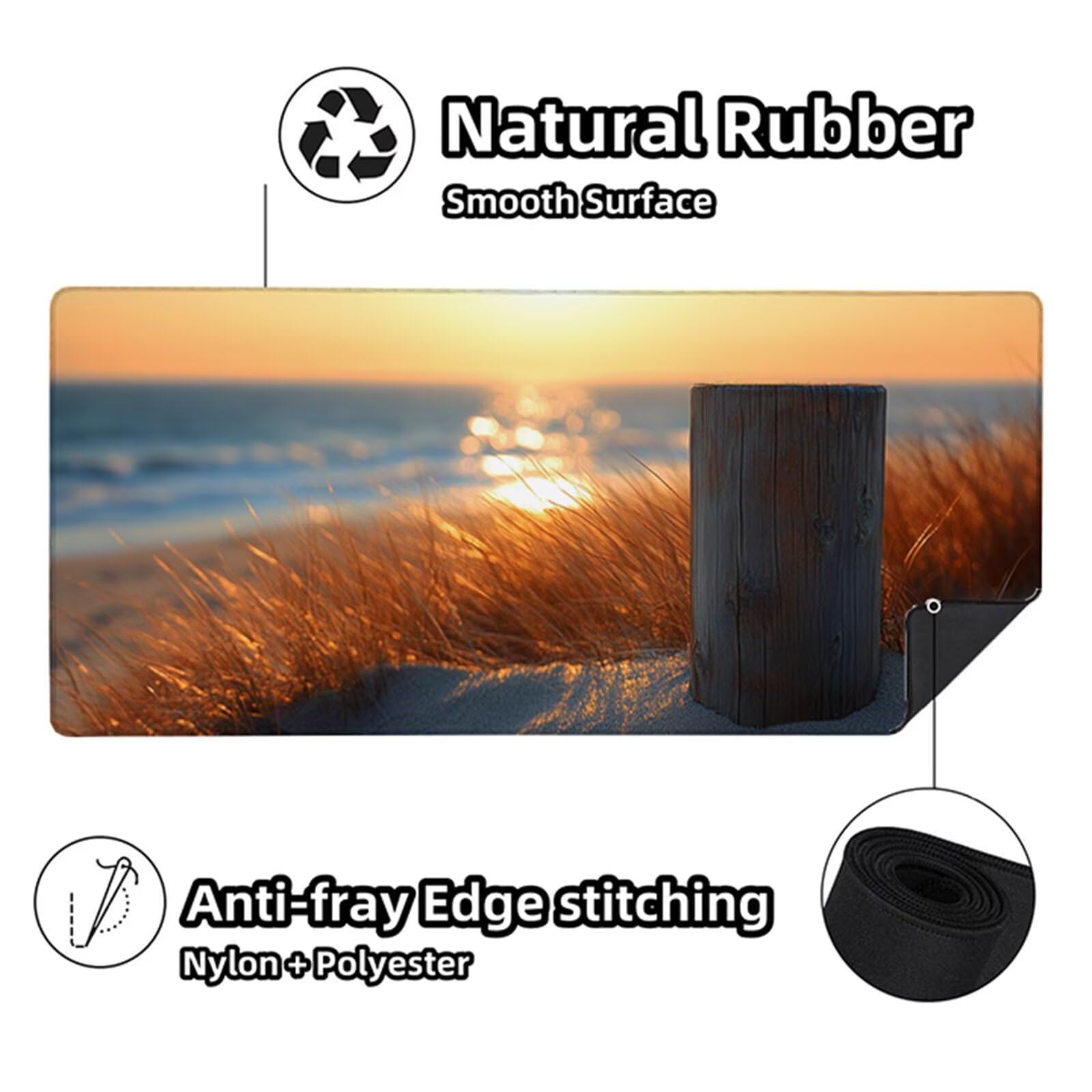 Podkładka pod mysz do gier żółta podkładka pod mysz XXL 1600 x 800 x 3 mm, podkładka pod mysz z krajobrazem podkładka na biurko duże ze zszytymi krawędziami do akcesoriów PC do gier, akcesoria biurowe