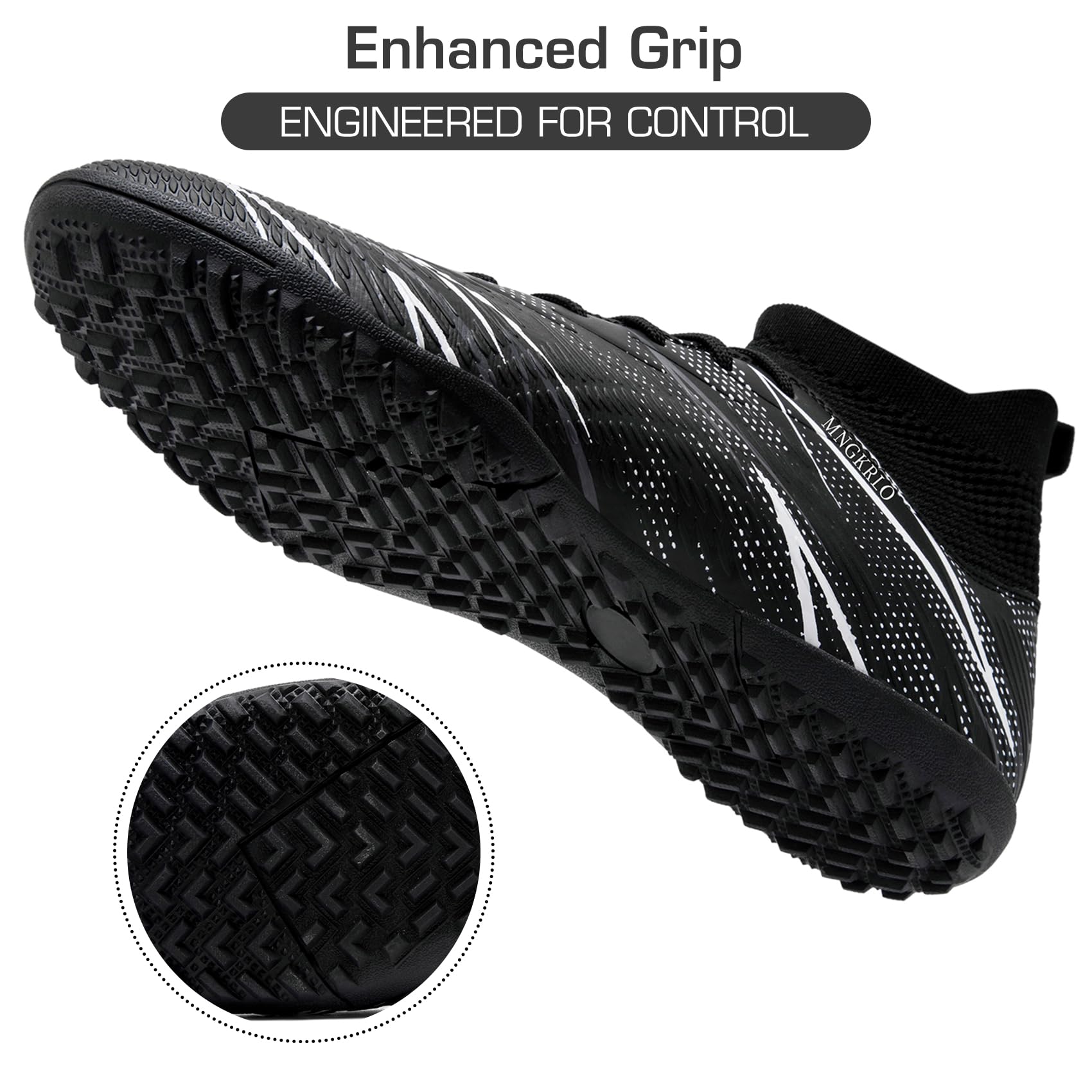 Zapatillas de Fútbol Hombre Mujer TF Turf con Tacos Zapatillas Futsal Multitacos Antideslizantes High Top para Entrenamiento Junior Césped Artificial Indoor Outdoor