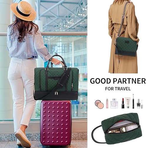 Miniatura 3 de Bolsa de fin de semana, bolsa de viaje grande para mujer, bolsa de mano con compartimento para zapatos y bolsas de aseo