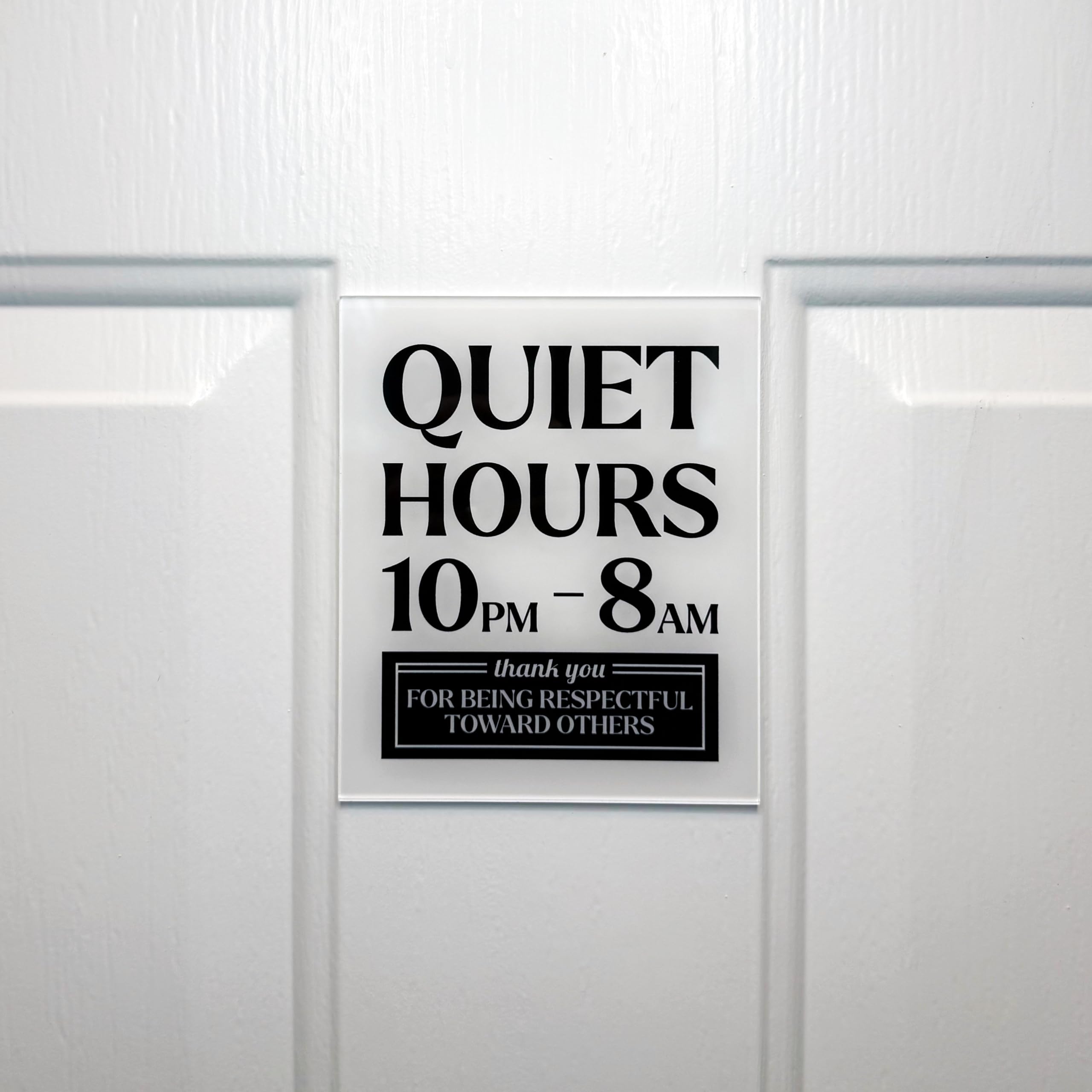 Amazon.com: Premium Acrylic Quiet Hours Sign, 5x6 Quiet Hours 10pm to 8am  Sign, Rule Signs for Neighborhoods Schools, Compatible with Airbnb  Essentials for Hosts, Air bnb Signs, Rental Rules, USA Made :