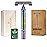 VIKINGS BLADE Double Edge Safety Razor + 5 Swedish Steel Blades + Luxury Case. Smooth, Reusable, Recyclable (Chieftain Aurora)