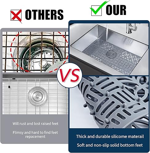 Miniatura 2 de Tapete de silicona para fregadero protectores de fregadero para fregadero de cocina tapetes antideslizantes resistentes al calor para fregadero de