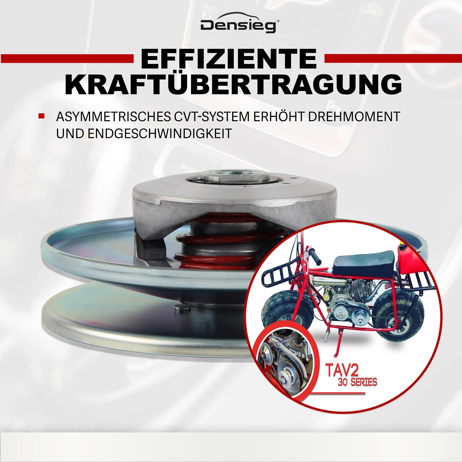 Go-Kart Drehmomentwandler TAV30 Set, CVT Kupplung Torque Converter 1 Zoll Kurbelwelle mit 10T & 12T Ritzel für #35/#40/#41 Kette, für 8-11 PS Motoren Predator GX270 GX390 301cc 420cc Mini Bike Go Kart