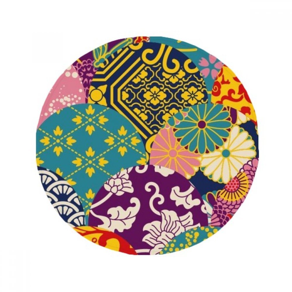 Tapis de bain antidérapant style chinois multicolore 60x60cm pour entrée et salon