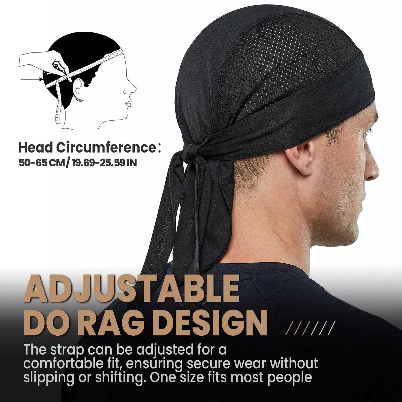 YANIKY Bandana da uomo, traspirante, bandana, bandana da uomo, con protezione UV