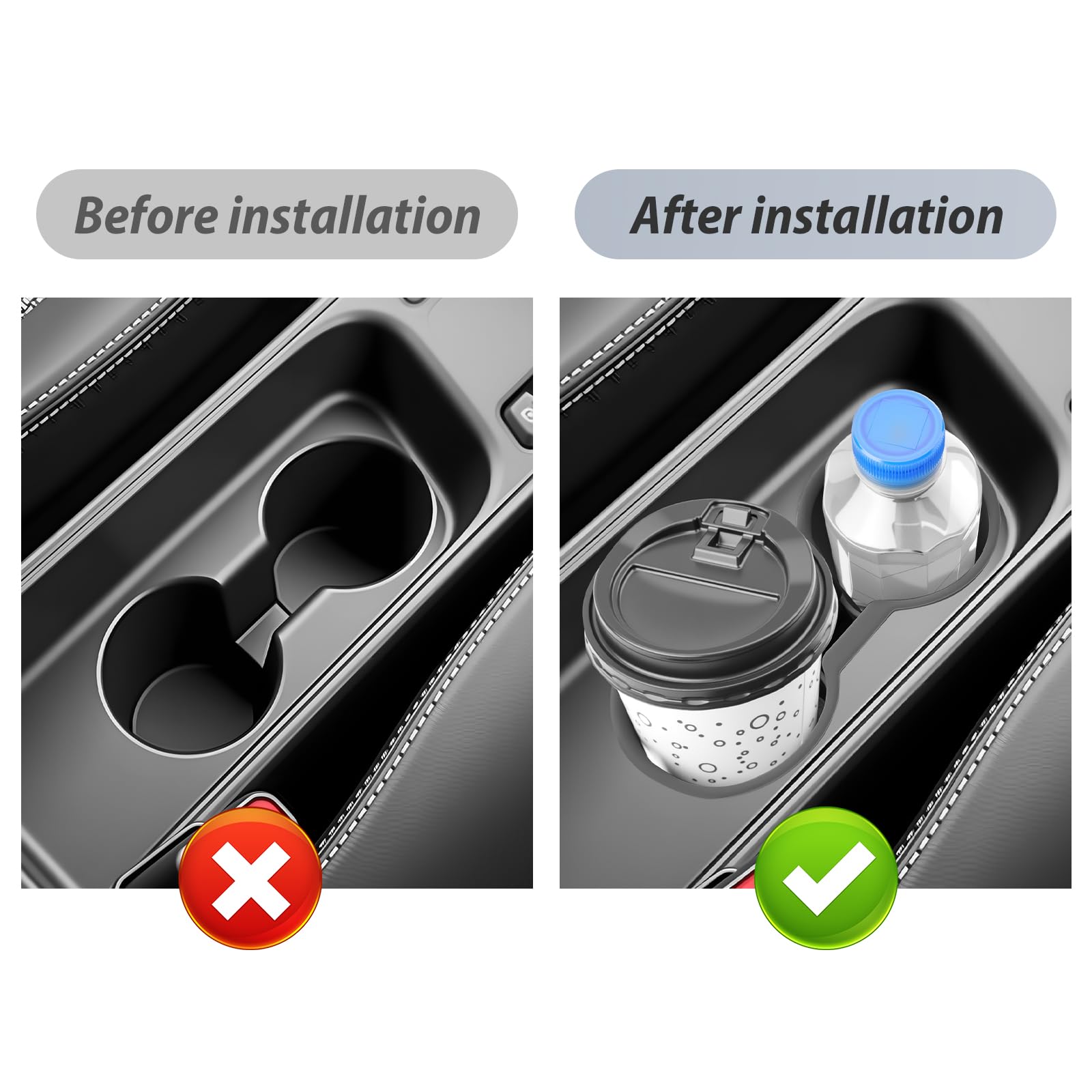 SKTU Console centrale porte-gobelets Compatible avec Toyota Yaris Cross 2021-2025 2026, tapis porte-gobelets Auto Cup Holder pour Yaris Cross 2025 Accessoires (TPE)